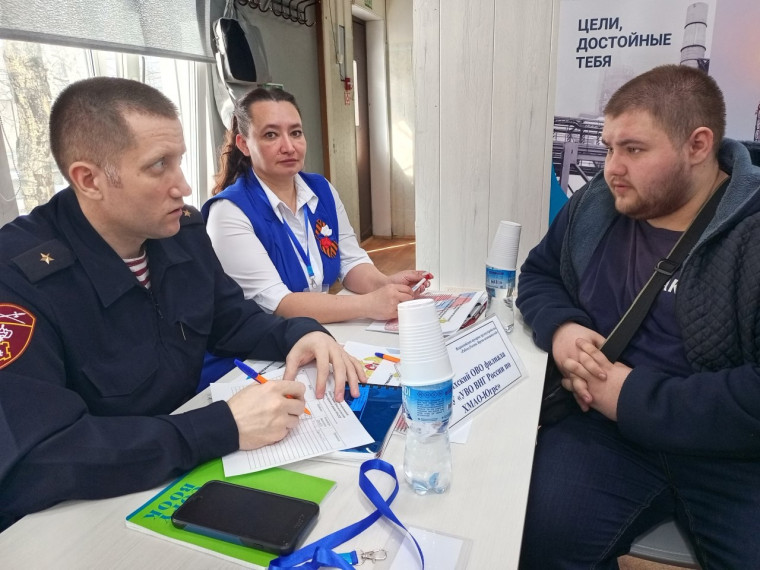 На ярмарке вакансий Росгвардия рассказала югорчанам о преимуществах службы. На ярмарке вакансий Росгвардия рассказала югорчанам о преимуществах службы.